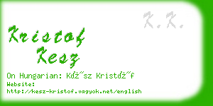 kristof kesz business card